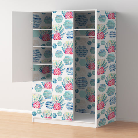 Pellicola adesiva per mobili Hexagons with geometric ananas - Armadio