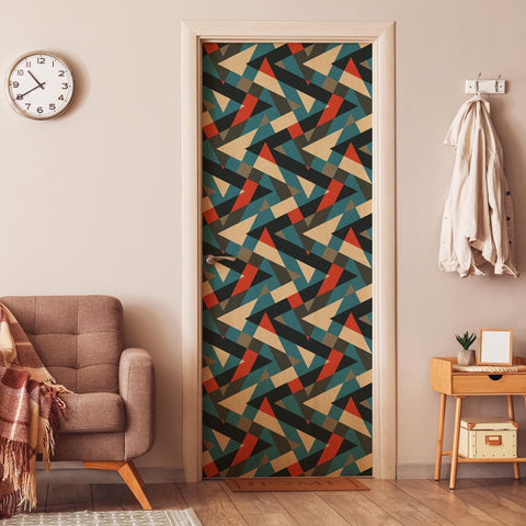 Pellicola adesiva per mobili Geometric retrò - Porta