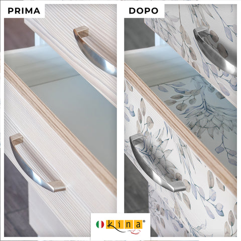 Pellicola adesiva per mobili Elegant flowers - Prima e dopo