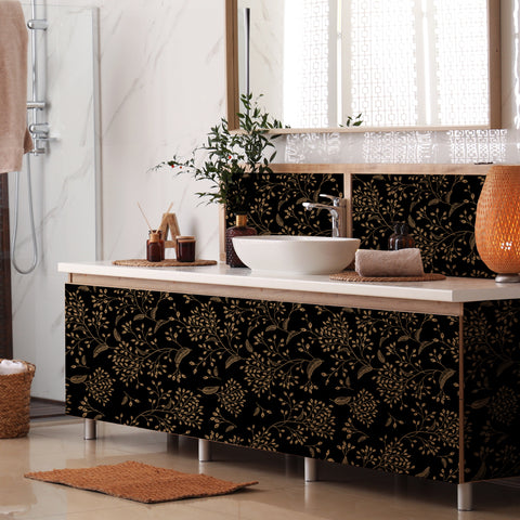 Pellicola adesiva per mobili Fiori dark bagno