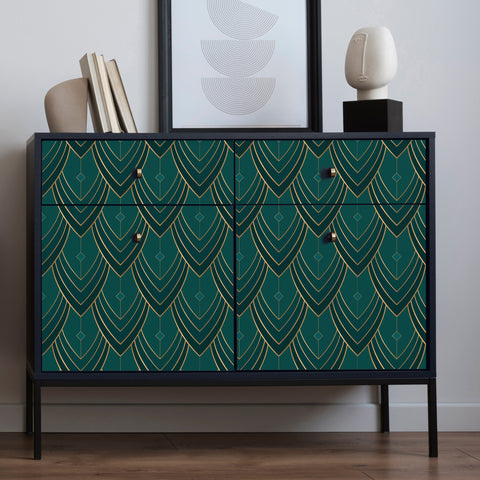 Pellicola adesiva per mobili Art Decò verde