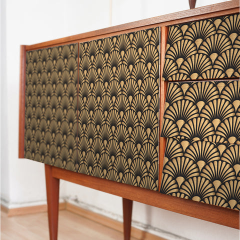 pellicola adesiva per mobili Art Deco Ventagli madia