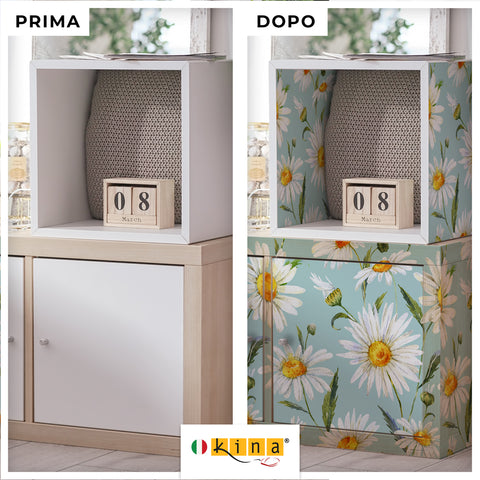 Pellicola adesiva Margherite - Prima e Dopo