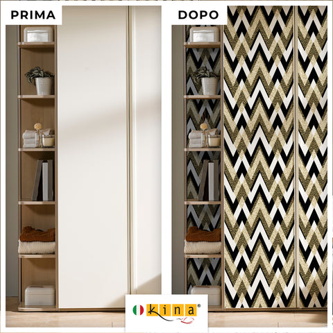 Pellicola adesiva Zig-zag Deluxe - Prima e Dopo