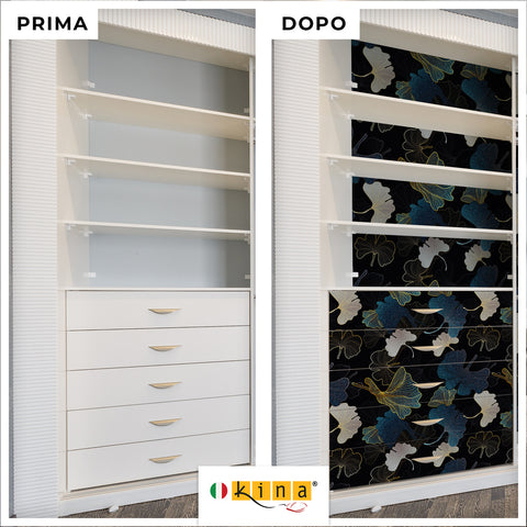 Pellicola adesiva Line flowers - Prima e Dopo