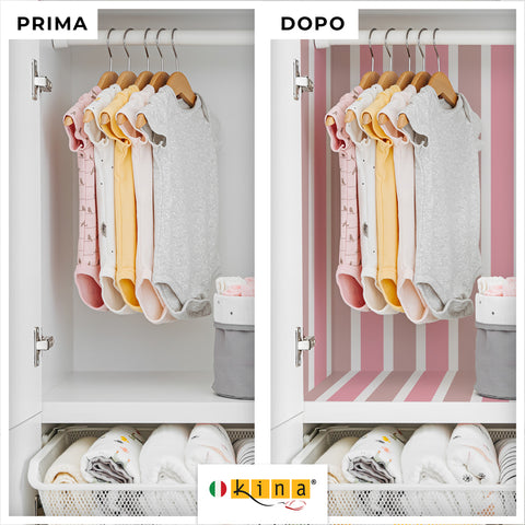 Pellicola adesiva Zuleika rosa - Prima e Dopo