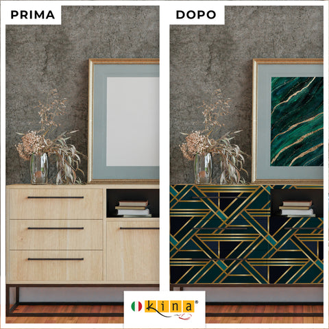 Pellicola adesiva Stile geometrico - Prima e Dopo