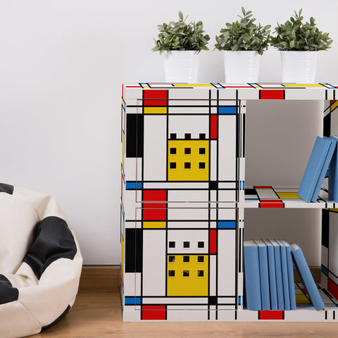Pellicola adesiva per mobili Mondrian libreria