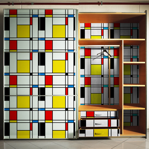 Pellicola adesiva per mobili Mondrian guardaroba