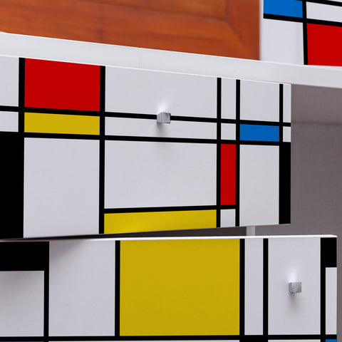 Pellicola adesiva per mobili Mondrian cassetti