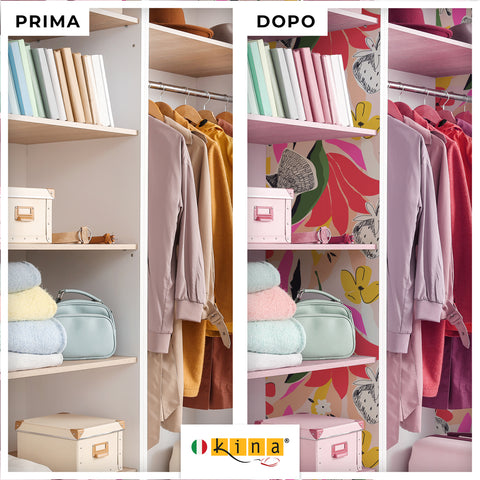 Pellicola adesiva Giungla esotica multicolor - Prima e Dopo