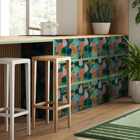 Pellicola adesiva per mobili Tropical Graphic cucina