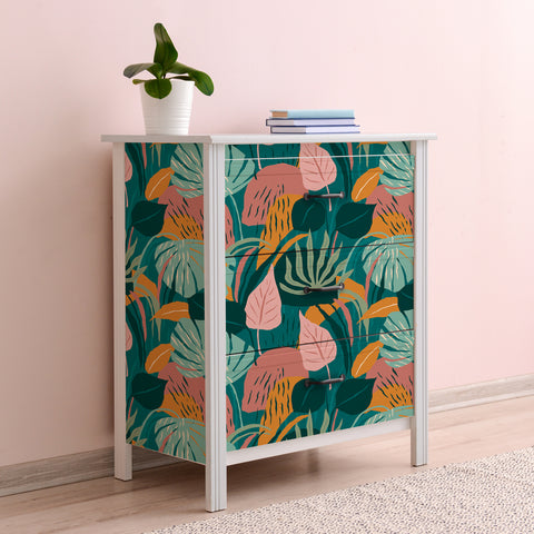 Pellicola adesiva per mobili Tropical Graphic cassettiera