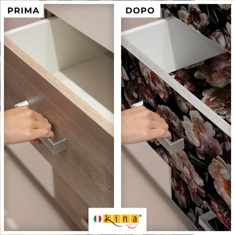 Pellicola adesiva Roseto - Prima e Dopo