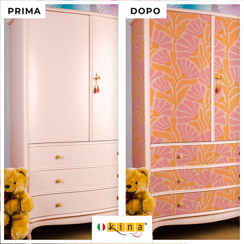 Pellicola adesiva Groovy Floral - Prima e Dopo