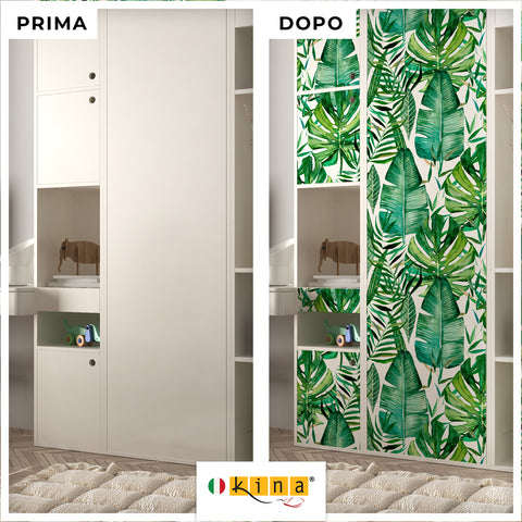 Pellicola adesiva Tropical Green - Prima e Dopo