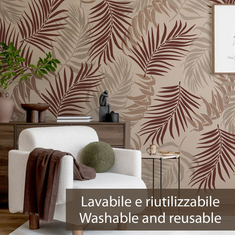 Kit Foglie tropicali - Stencil per Pittura e Decorazione, 3 pezzi