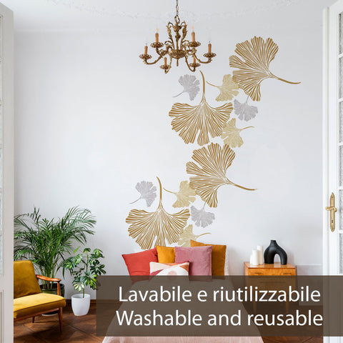 Kit Ginko biloba - Stencil per Pittura e Decorazione, 2 pezzi