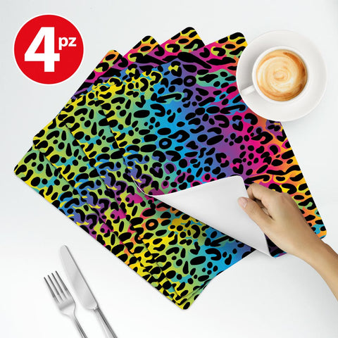 Tovaglietta Americana Colored Leopard Skin Caffè