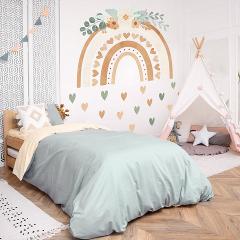 Sicker in PVC Trasparente Boho Floral Rainbows