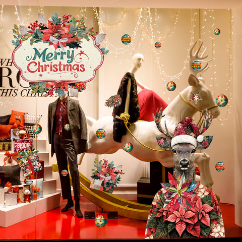 Renna di Babbo Natale | Vetrofania