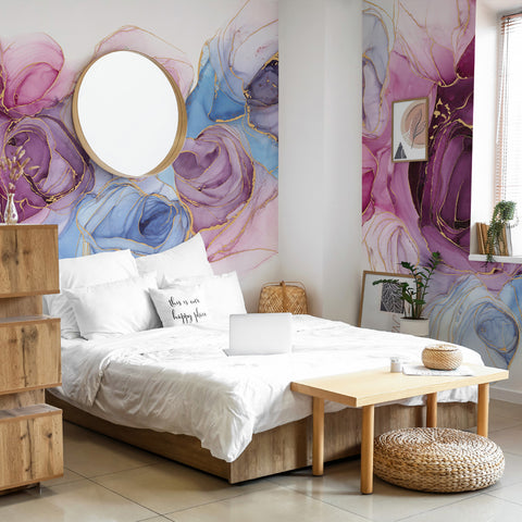 Carta da parati Chic Rose - camera da letto