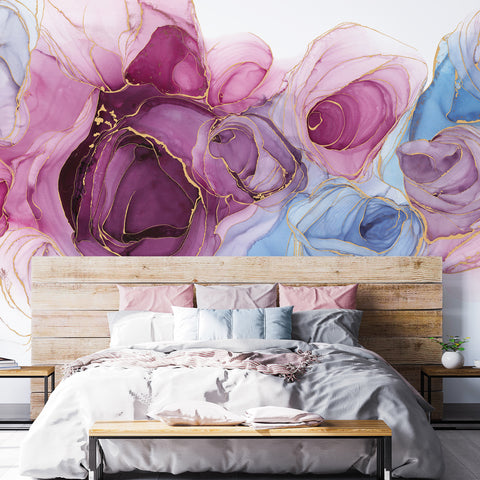 Carta da parati Chic Rose camera da letto 2
