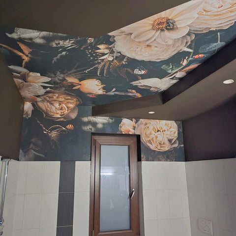 Carta da parati in Fibra di Vetro Rose - soffitto