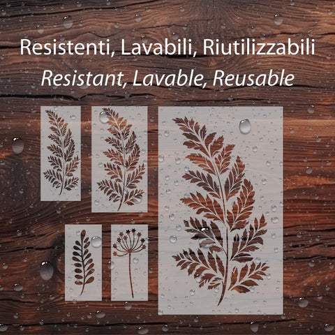 Kit Bosco - Stencil per Pittura e Decorazione, 5 pezzi