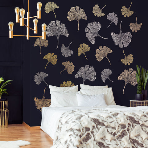 Kit Ginko biloba - Stencil per Pittura e Decorazione, 2 pezzi