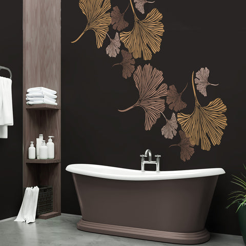 Kit Ginko biloba - Stencil per Pittura e Decorazione, 2 pezzi