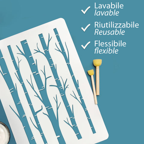 Foresta - Stencil per Pittura e Decorazione