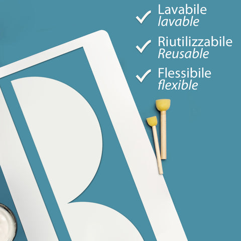 Boiserie Semicerchi - Stencil per Pittura e Decorazione