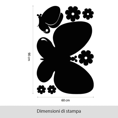 Farfalle e fiori | Lavagna Adesiva