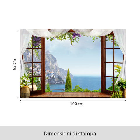Adesivi murali Finestra sul porto 3D dimensioni