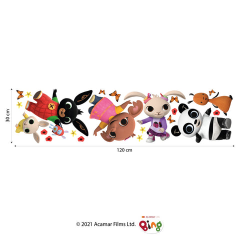 Adesivi murali per bambini Bing tra le farfalle dimensioni
