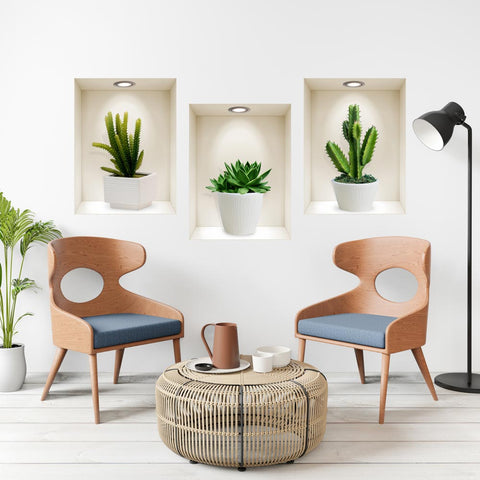 Adesivi murali Nicchie cactus - soggiorno