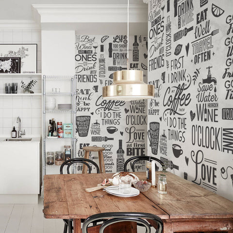 Carta da parati Aforismi cucina - per Sala da pranzo