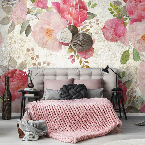Carta da parati Roses - camera da letto