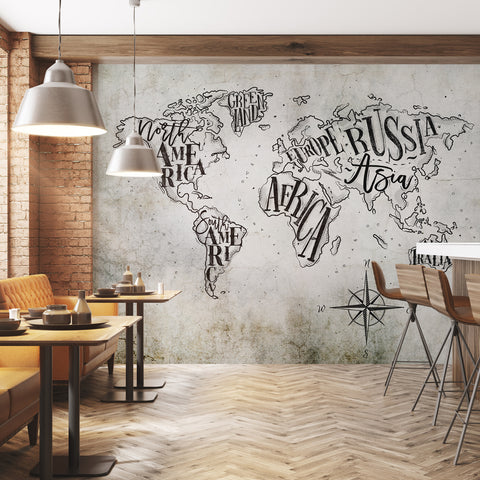 Carta da parati World map - esercizi commerciali
