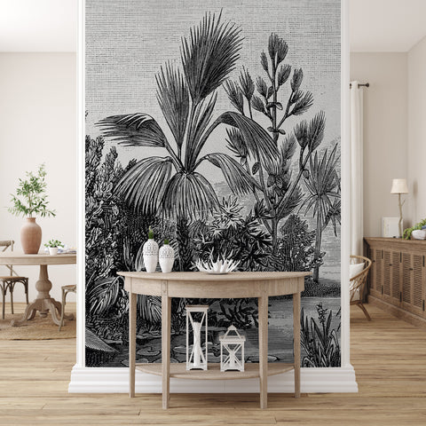 Carta da parati Black and white jungle