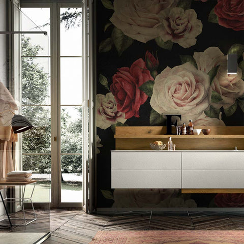 Carta da parati Roses Retrò bagno 2
