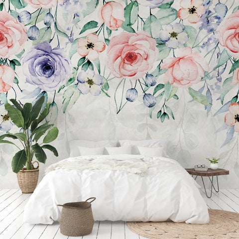 Carta da parati Romantic Roses - camera da letto