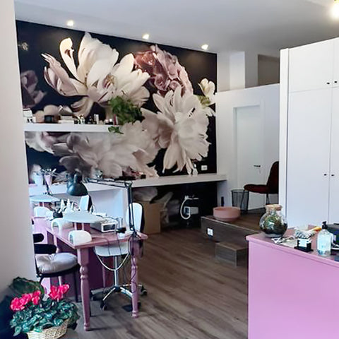 Carta da parati Fiori dipinti - esercizi commerciali