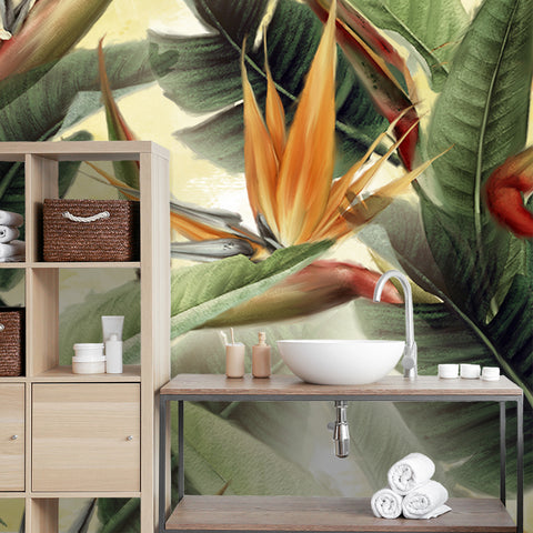 Carta da parati Tropical spring bagno 2