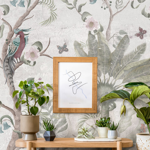 Carta da parati Tropical birds - soggiorno
