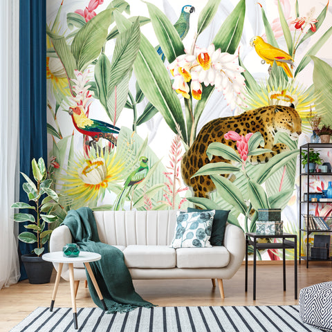 Carta da parati Tropicale chic - soggiorno