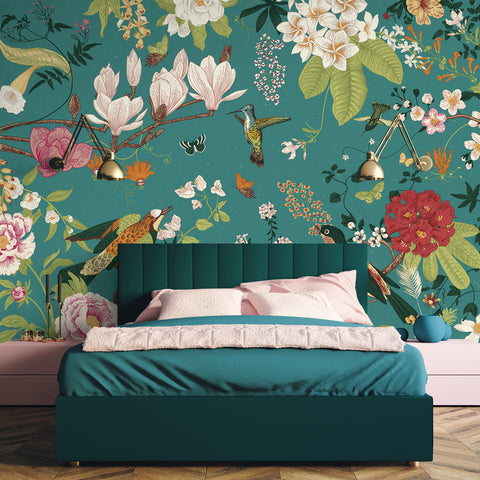 Carta da parati Flora - camera da letto