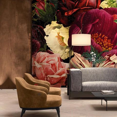 Carta da parati Profumo di rose soggiorno 2