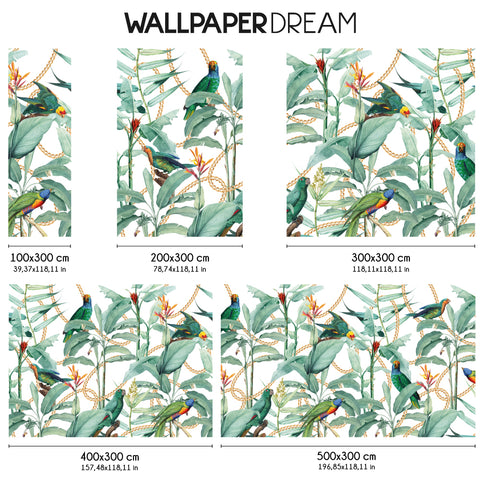 Carta da parati Tropical mint dimensioni